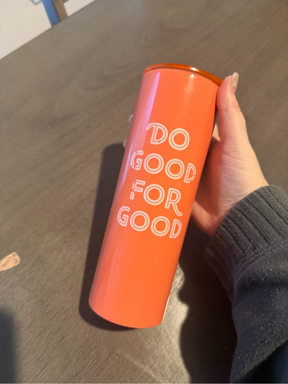 Target Orange Insulated Tumbler with 'DO GOOD FOR GOOD' Text